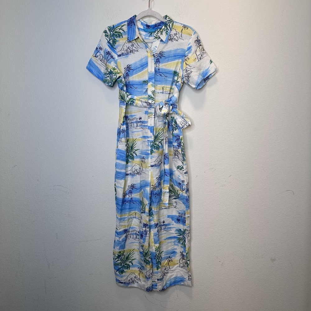 Tori Richard Honolulu Postcards Kit Jumpsuit Womens Size‎ XS Vacation Resort